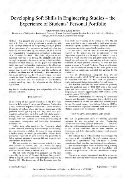 發(fā)展工程研究的軟技能 學(xué)生個(gè)人作品集的經(jīng)驗(yàn) 研究論文資源 csdn文庫
